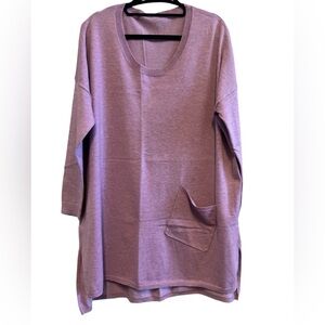 The Impeccable Pig Purple/Lavender Long Sleeve Tunic with Front Pocket Large